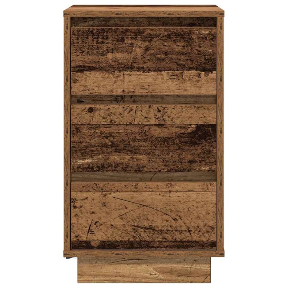 Mesilla de noche con luces LED madera vieja 38x34x65