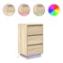 Mesilla de noche con luces LED roble sonoma 38x34x65