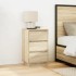 Mesilla de noche con luces LED roble sonoma 38x34x65