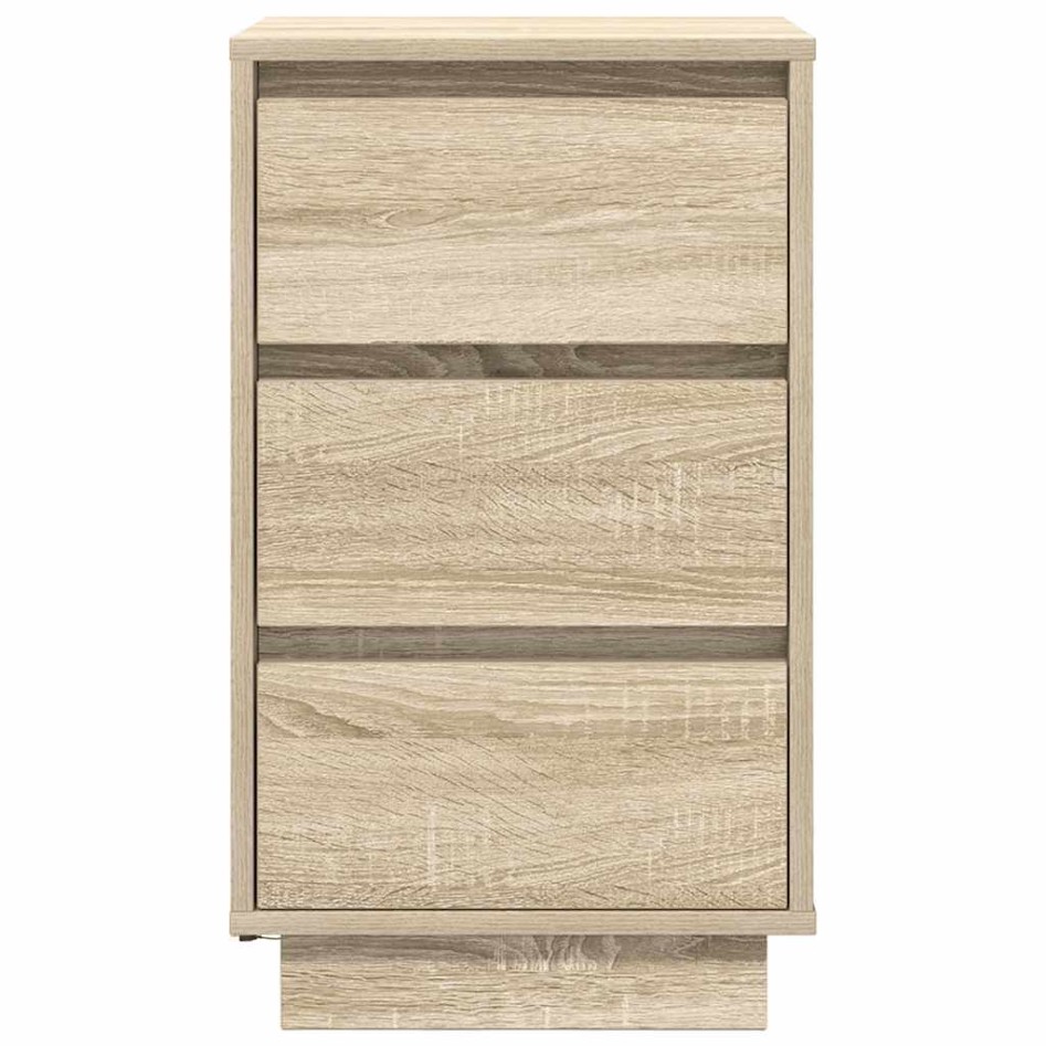 Mesilla de noche con luces LED roble sonoma 38x34x65