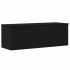 Caja de almacenaje madera de ingeniería negro 102x35x35