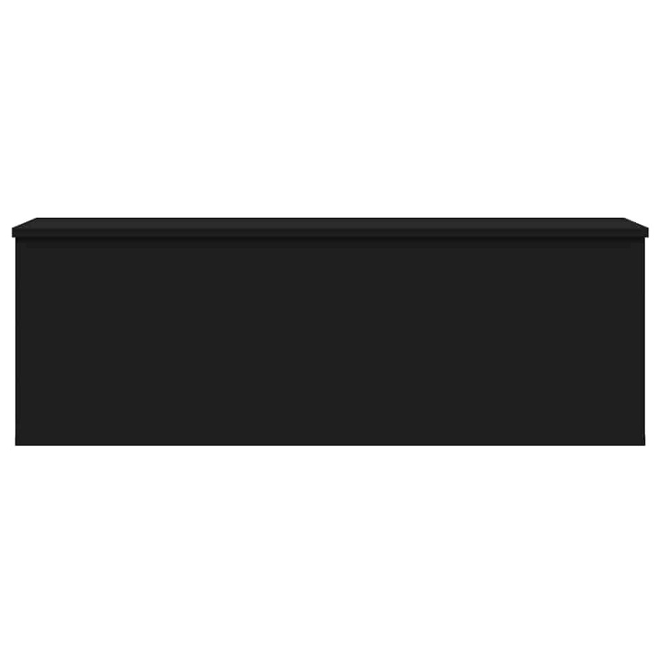 Caja de almacenaje madera de ingeniería negro 102x35x35