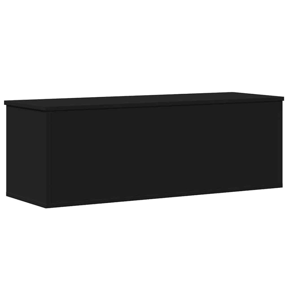 Caja de almacenaje madera de ingeniería negro 102x35x35