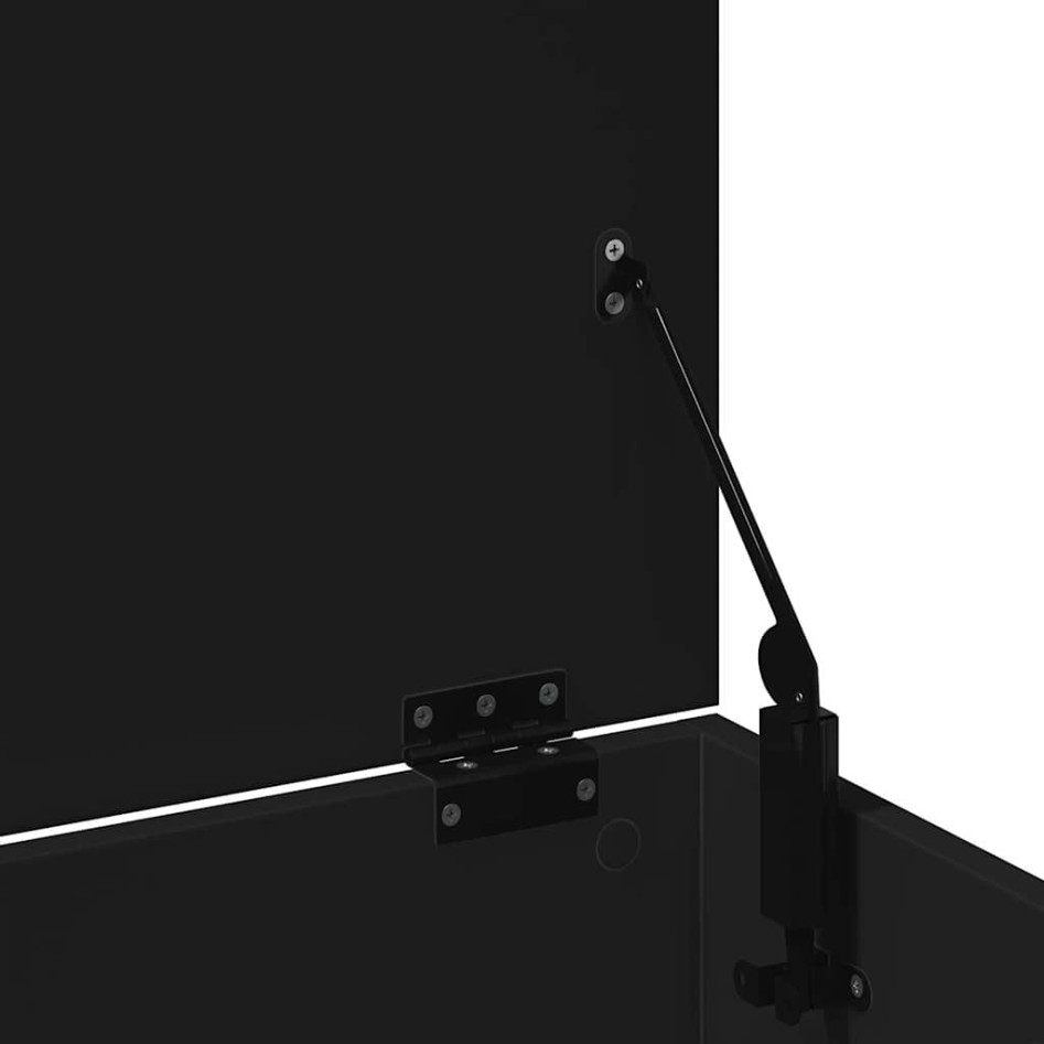 Caja de almacenaje madera de ingeniería negro 102x35x35