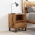 Mesita de noche madera ingeniería madera envejecida 40x35x50
