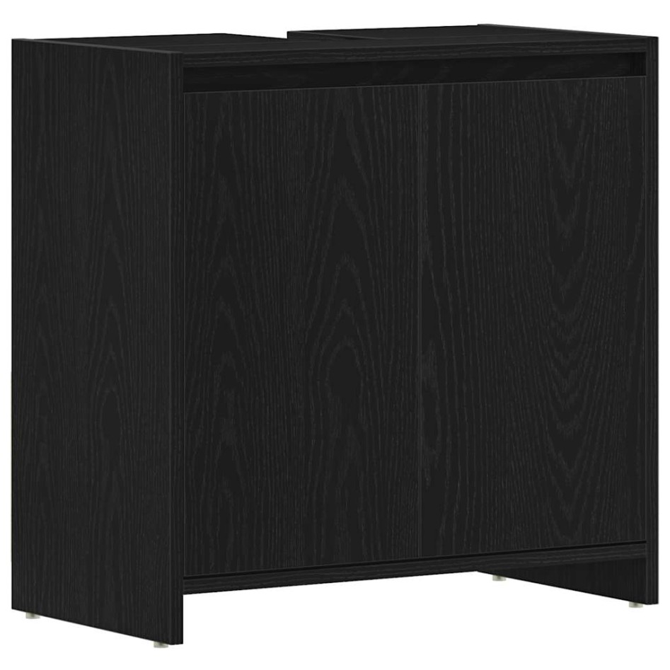 Armario de baño madera contrachapada negro roble 60x33x60
