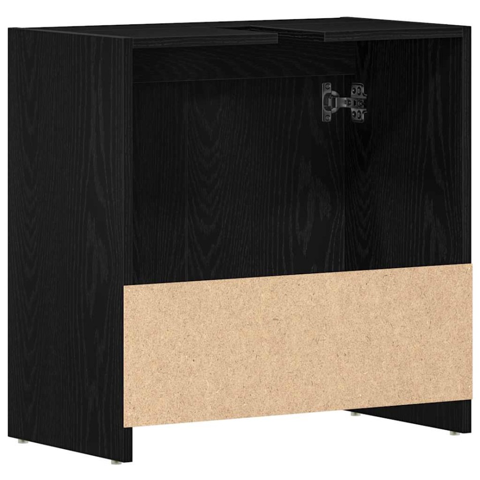 Armario de baño madera contrachapada negro roble 60x33x60