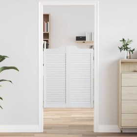 Puertas batientes diseño de lamas 1 par blanco 100x80