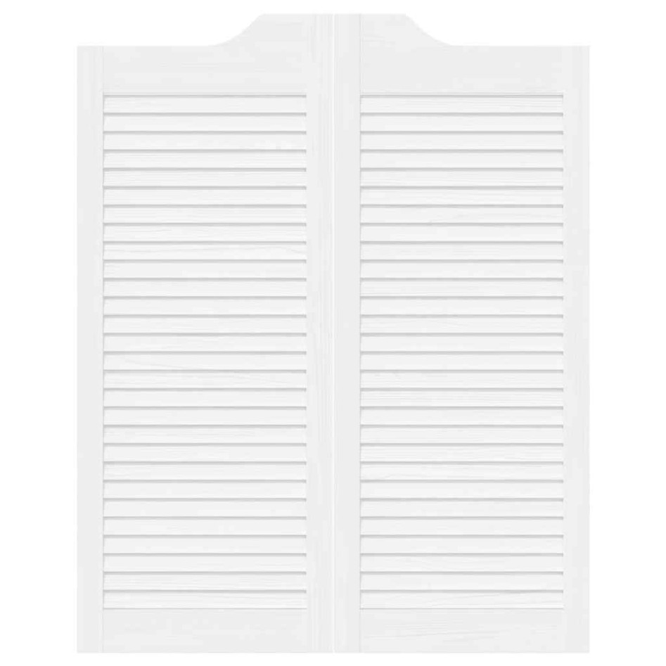 Puertas batientes diseño de lamas 1 par blanco 100x80