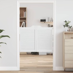 Puertas batientes diseño de lamas 1 par blanco 80x100