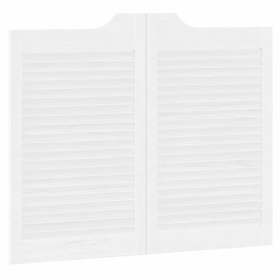 Puertas batientes diseño de lamas 1 par blanco 80x100