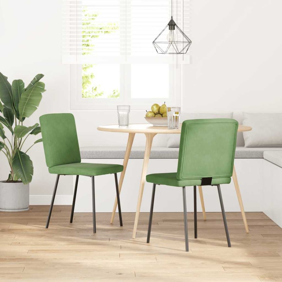 Sillas de comedor 2 unidades terciopelo verde