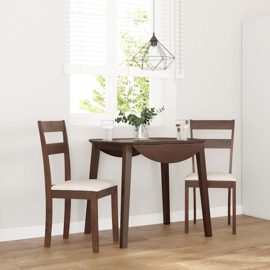 Sillas de comedor con cojines 2 uds madera maciza marrón