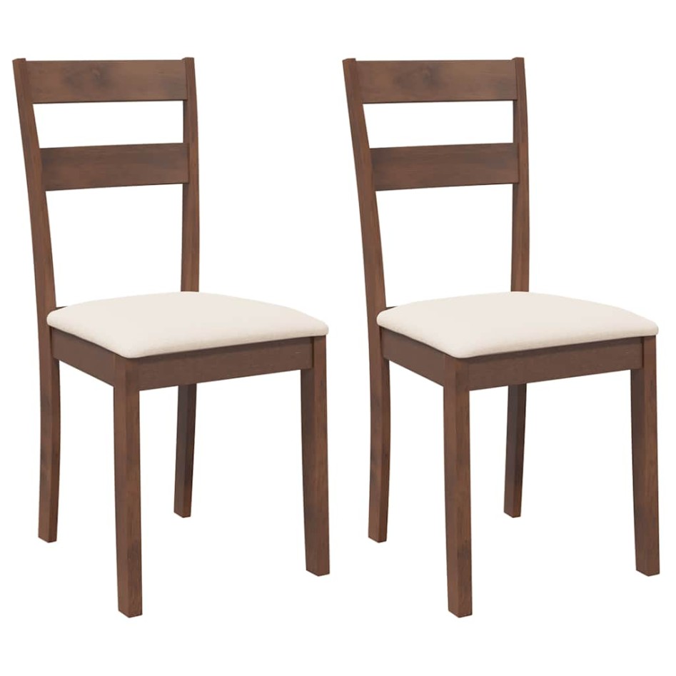 Sillas de comedor con cojines 2 uds madera maciza marrón