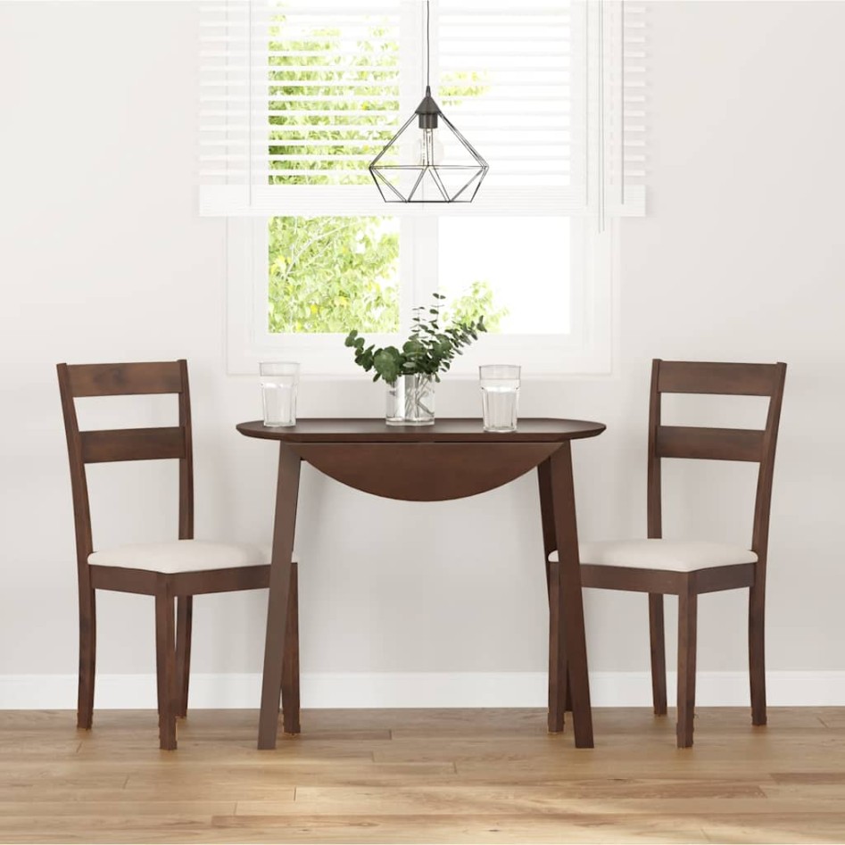 Sillas de comedor con cojines 2 uds madera maciza marrón