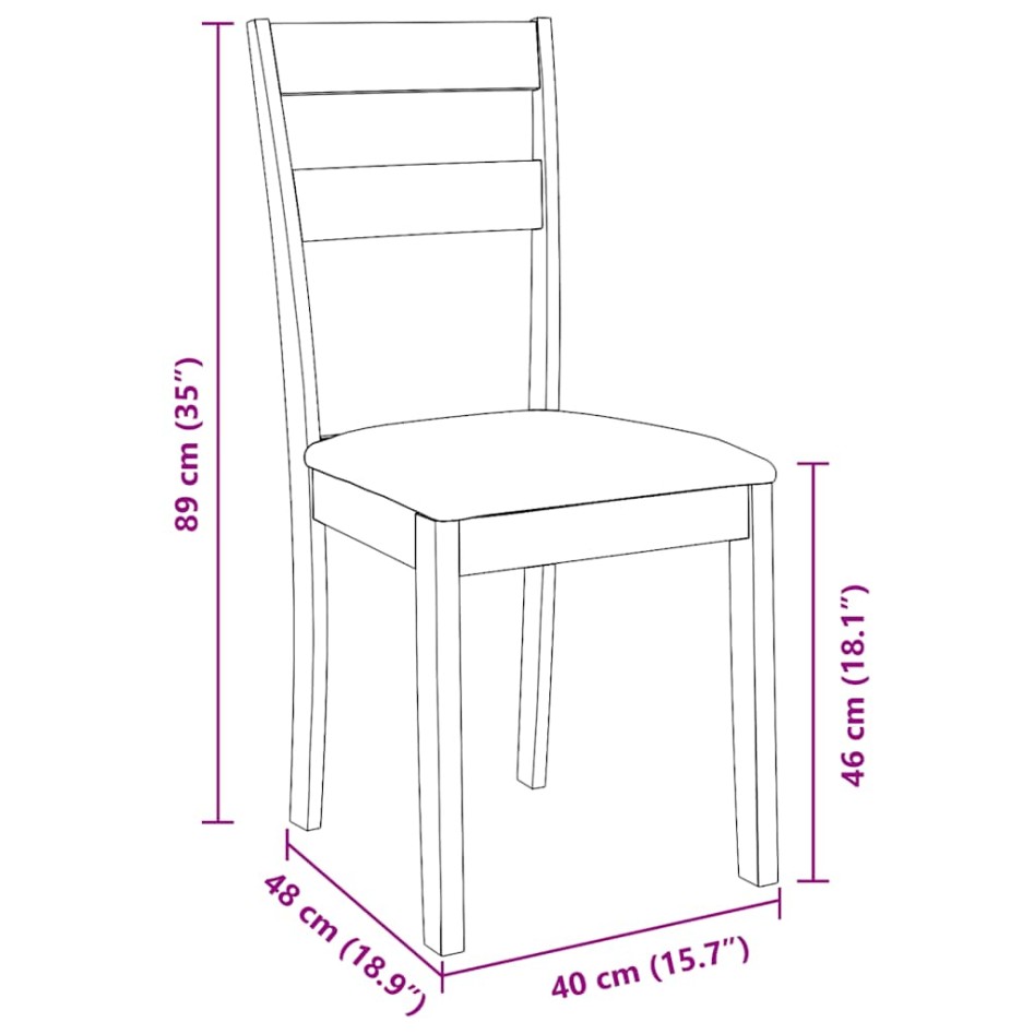 Sillas de comedor con cojines 2 uds madera maciza marrón