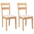 Sillas de comedor con cojines 2uds madera maciza natural