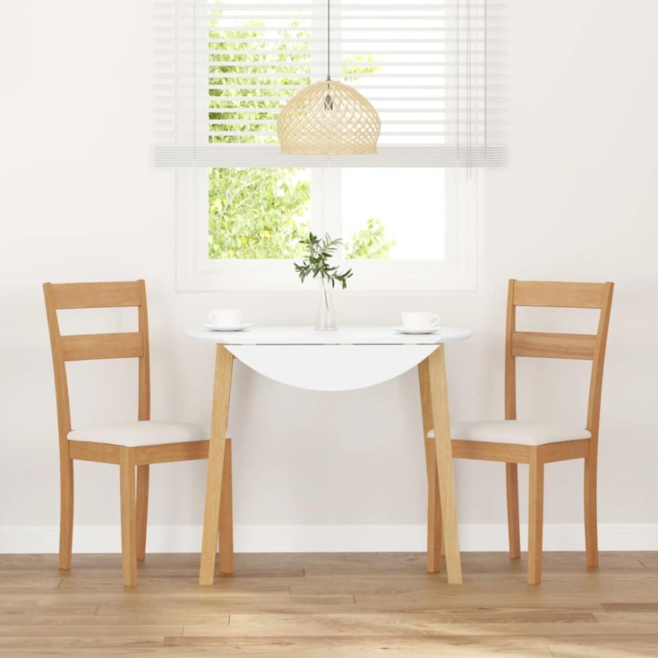 Sillas de comedor con cojines 2uds madera maciza natural