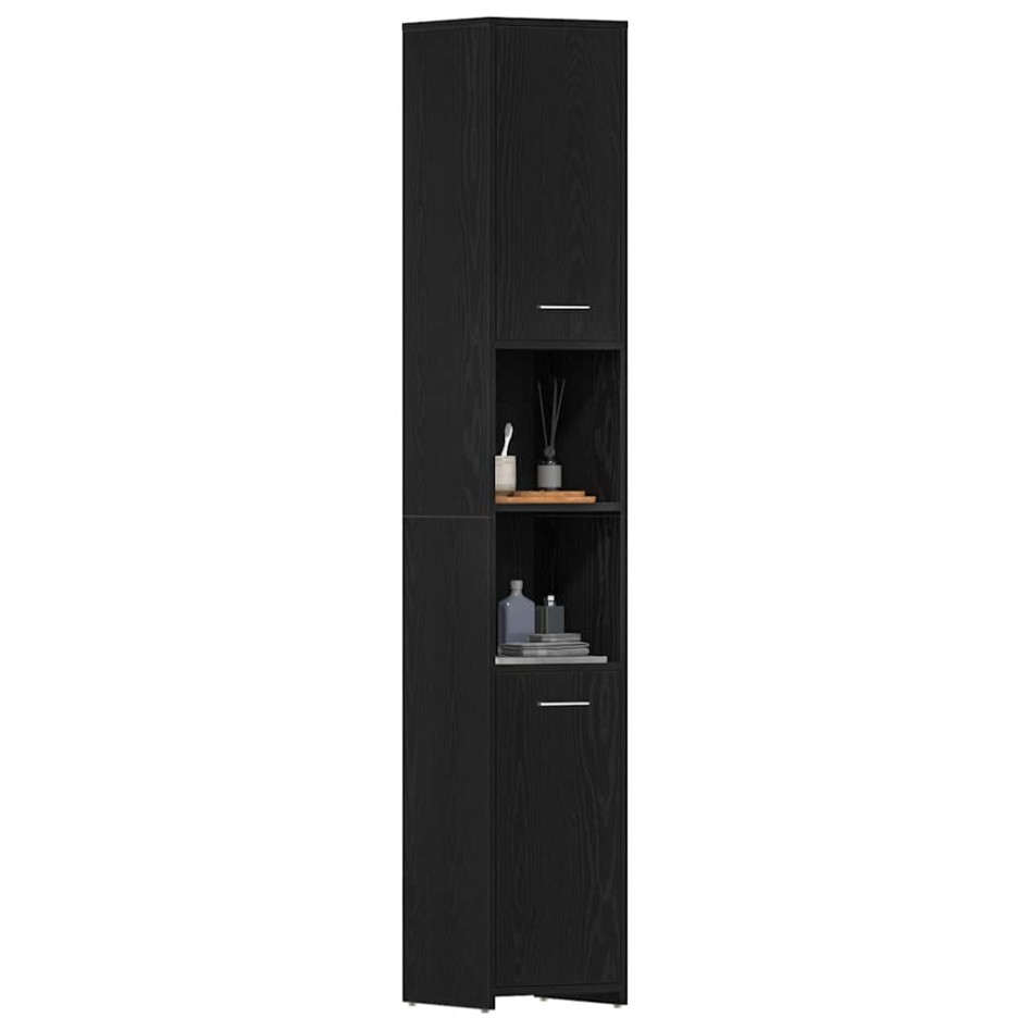 Mueble de baño de madera de roble negro 30x30x183,5