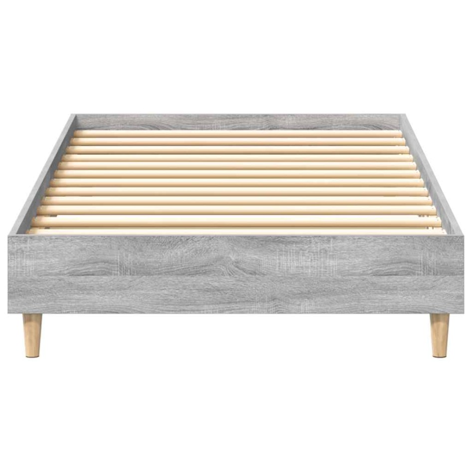 Estructura de cama sin colchón madera gris Sonoma 75x190