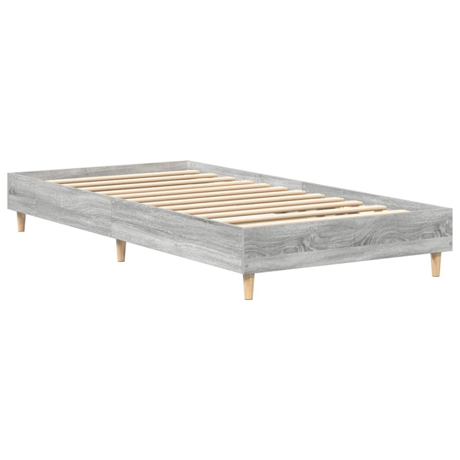 Estructura de cama sin colchón madera gris Sonoma 75x190