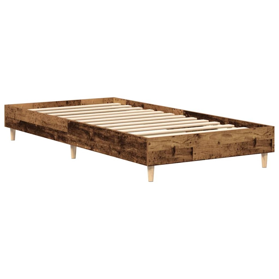Estructura de cama sin colchón madera vieja 90x190 cm