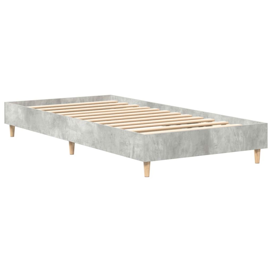 Estructura de cama sin colchón madera gris hormigón 90x190
