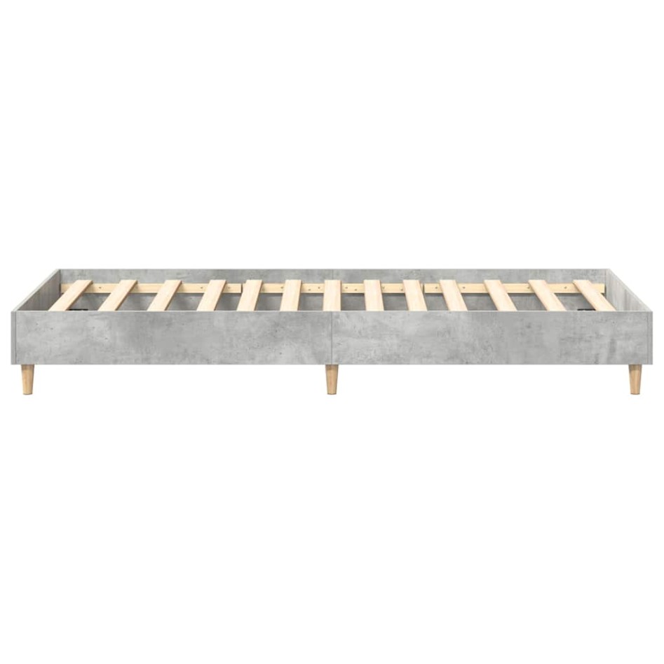 Estructura de cama sin colchón madera gris hormigón 90x190