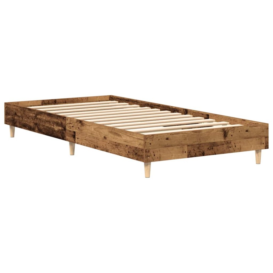 Estructura de cama sin colchón madera vieja 75x190 cm