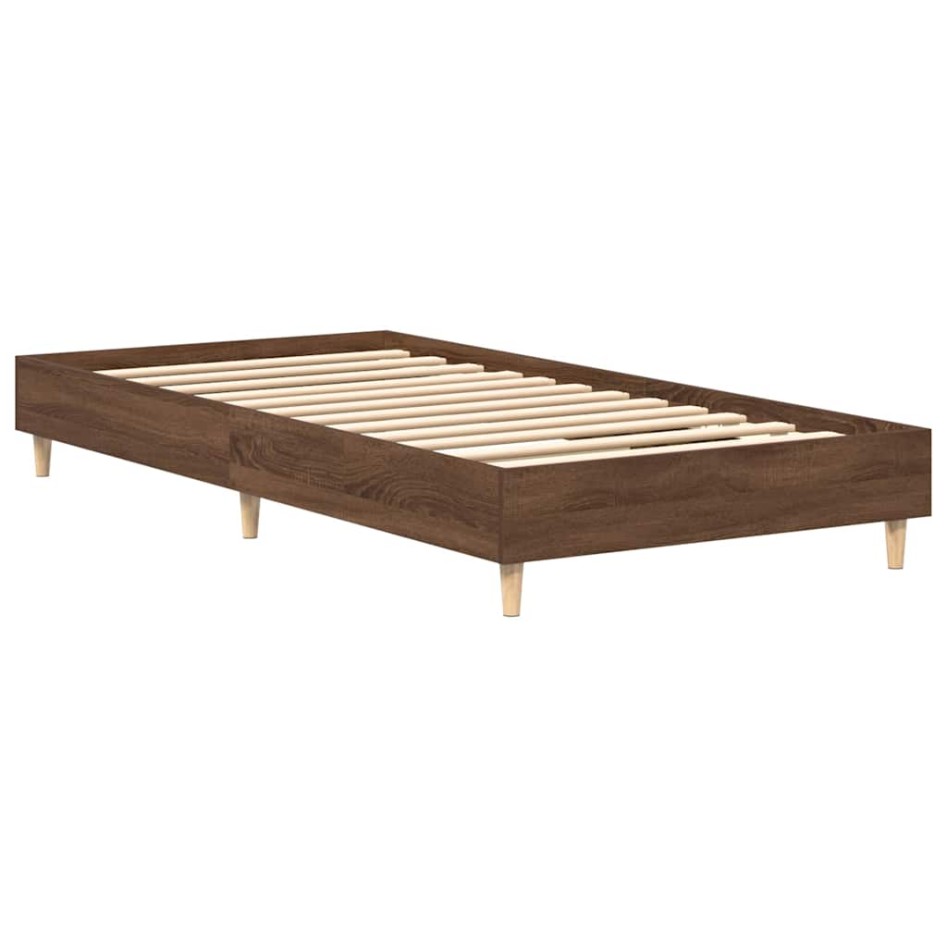 Estructura de cama sin colchón madera marrón roble 100x200