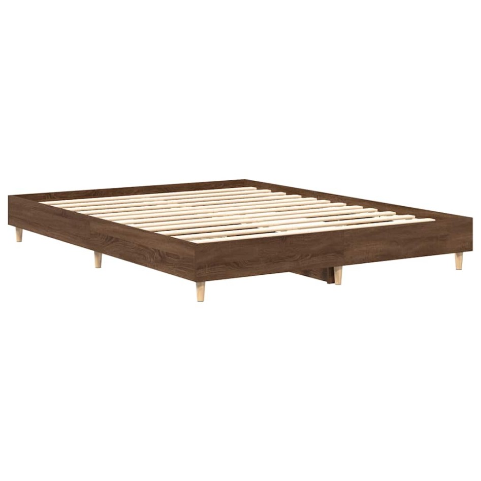 Estructura de cama sin colchón madera marrón roble 100x200