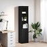 Aparador alto roble negro 37,5x35x180 cm madera de