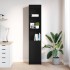 Aparador alto roble negro 37,5x35x180 cm madera de