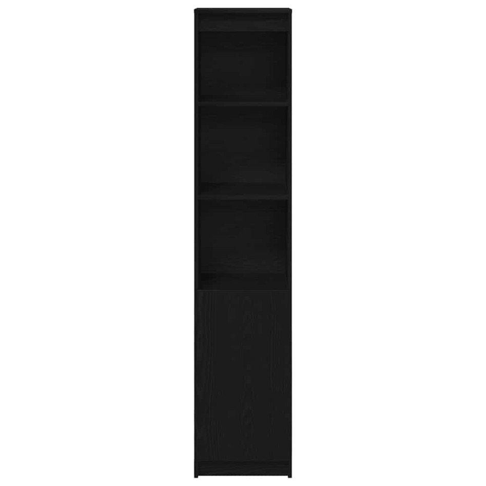 Aparador alto roble negro 37,5x35x180 cm madera de