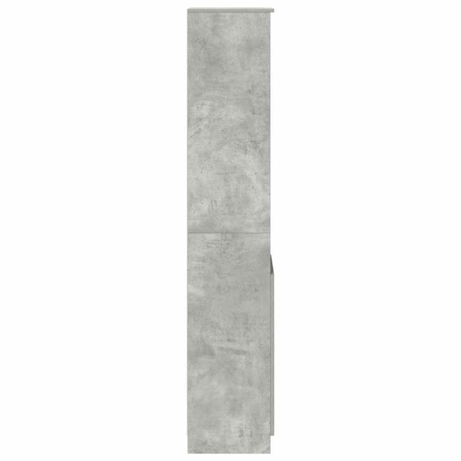 Aparador alto gris hormigón 37,5x35x180 cm madera de