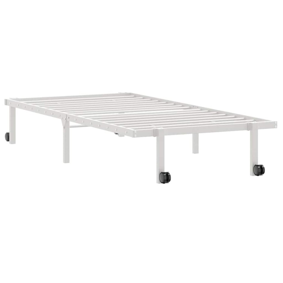 Estructura de cama sin colchón plegable blanco acero 90x190