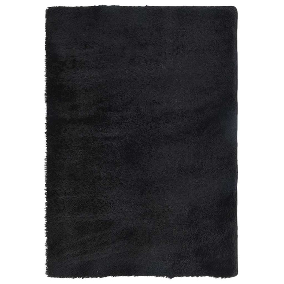 Alfombra peluda de pelo largo NAVARRA negra 160x230cm