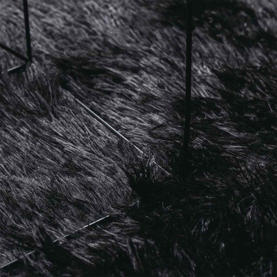 Alfombra peluda de pelo largo NAVARRA negra 160x230cm