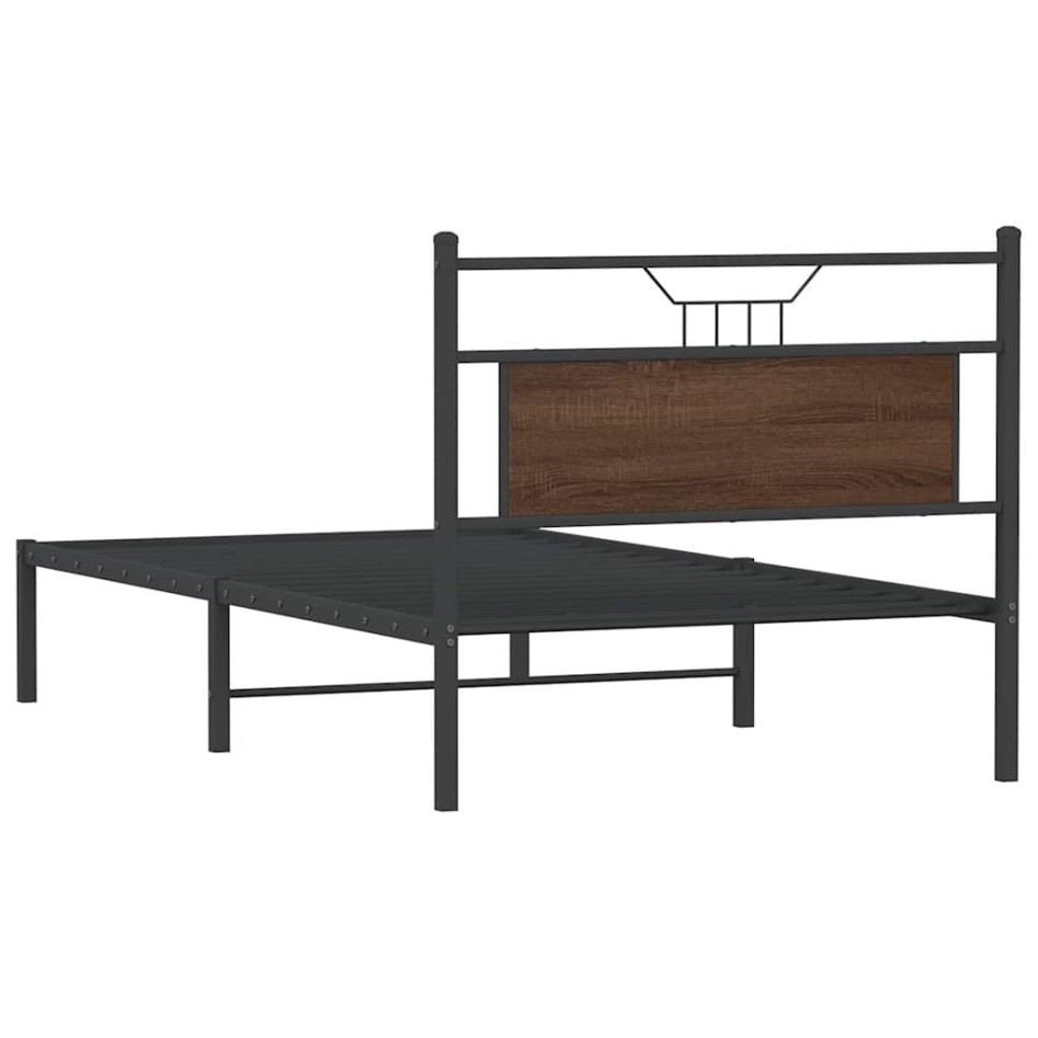 Estructura de cama sin colchón madera marrón roble 100x200