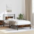 Estructura cama sin colchón madera roble ahumado 80x200