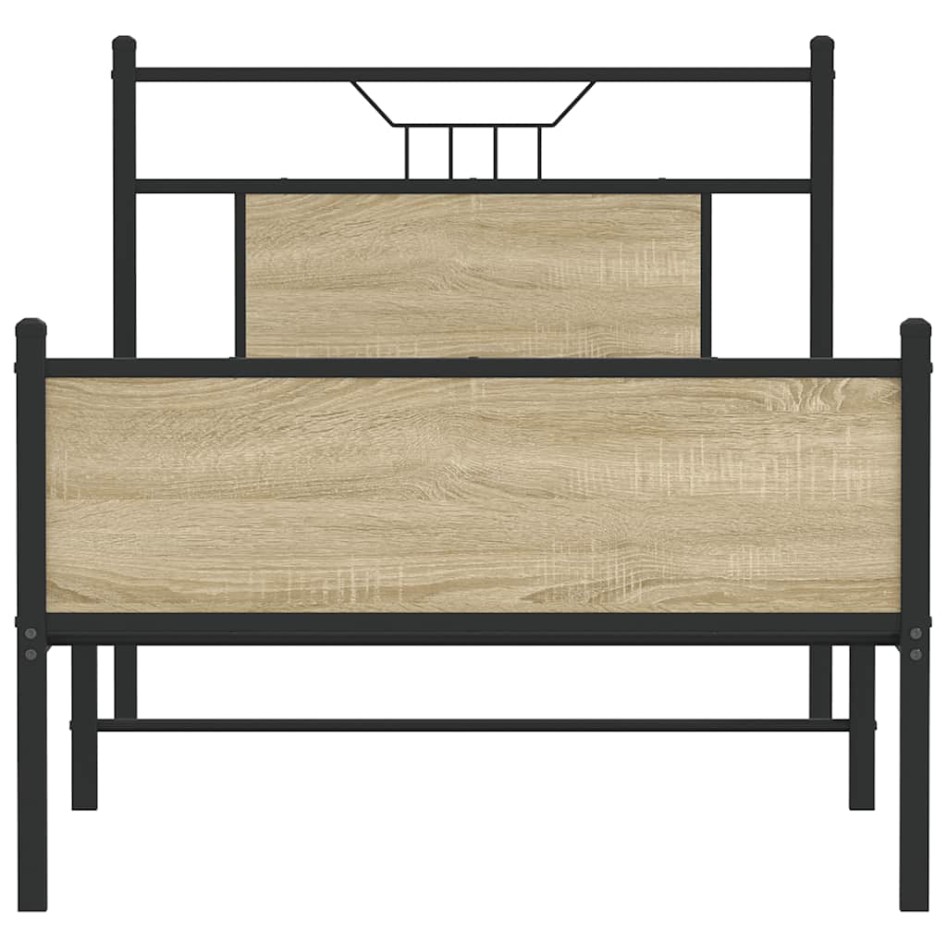 Estructura de cama sin colchón madera roble Sonoma 80x200