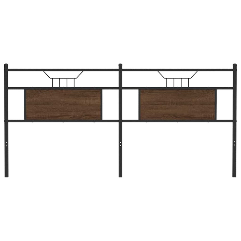 Cabecero de madera de ingeniería y acero marrón roble 160
