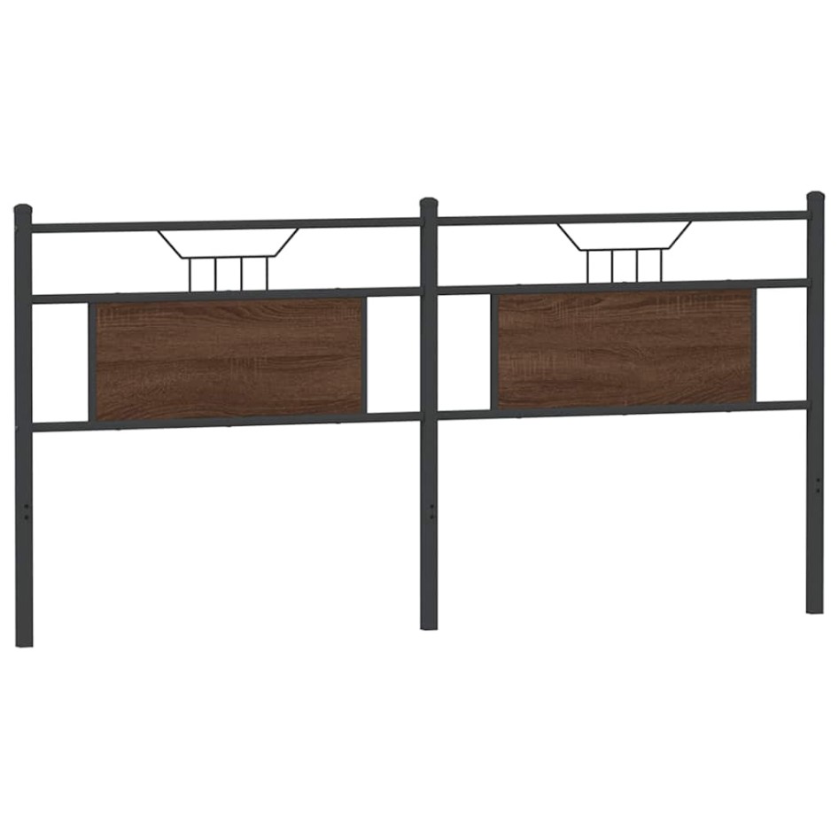 Cabecero de madera de ingeniería y acero marrón roble 160