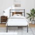 Estructura de cama sin colchón madera marrón roble 90x200
