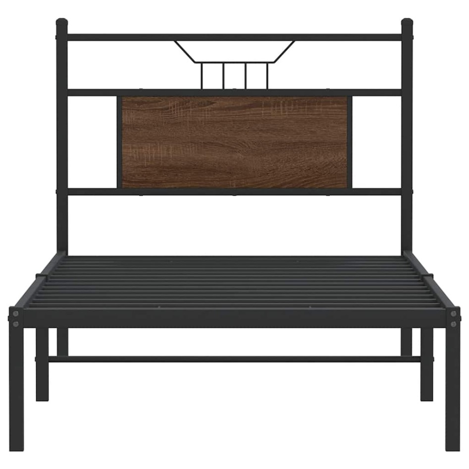 Estructura de cama sin colchón madera marrón roble 90x200