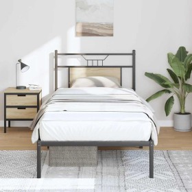 Estructura de cama sin colchón madera roble Sonoma 90x200