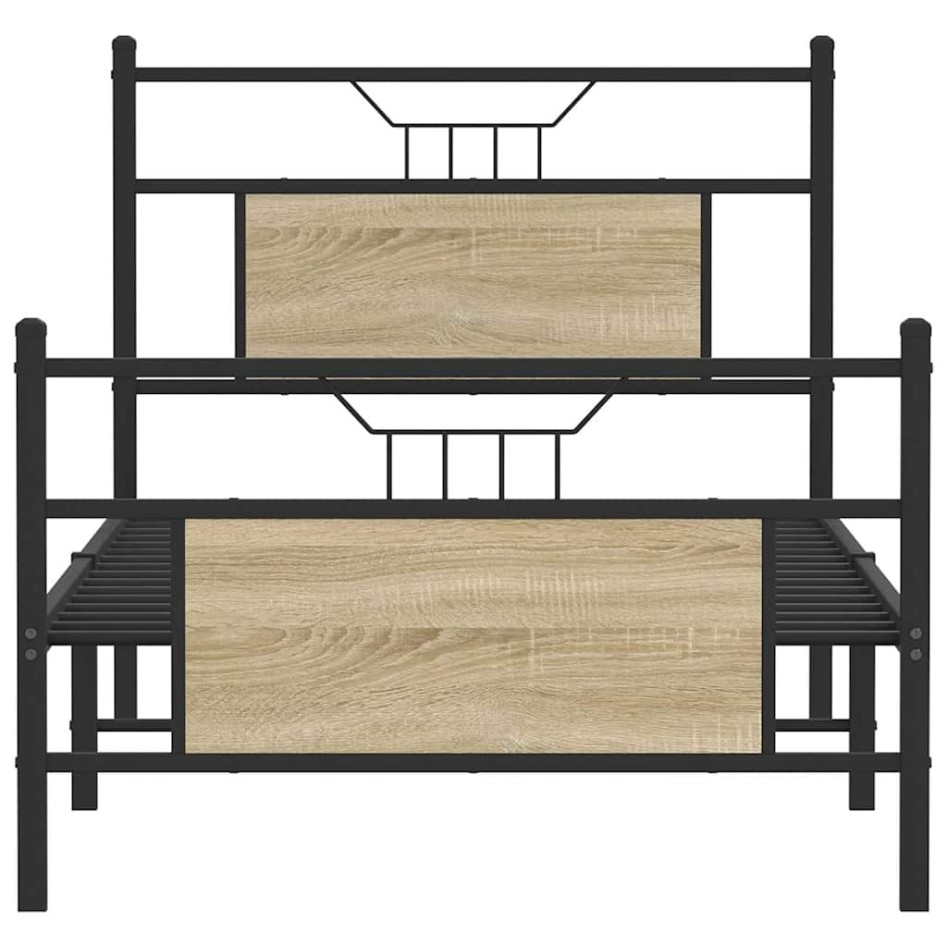 Estructura de cama sin colchón madera roble Sonoma 90x200