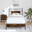 Estructura de cama sin colchón madera roble ahumado 90x200 cm