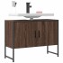 Armario lavabo baño madera ingeniería roble marrón 80x33x60