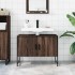 Armario lavabo baño madera ingeniería roble marrón 80x33x60